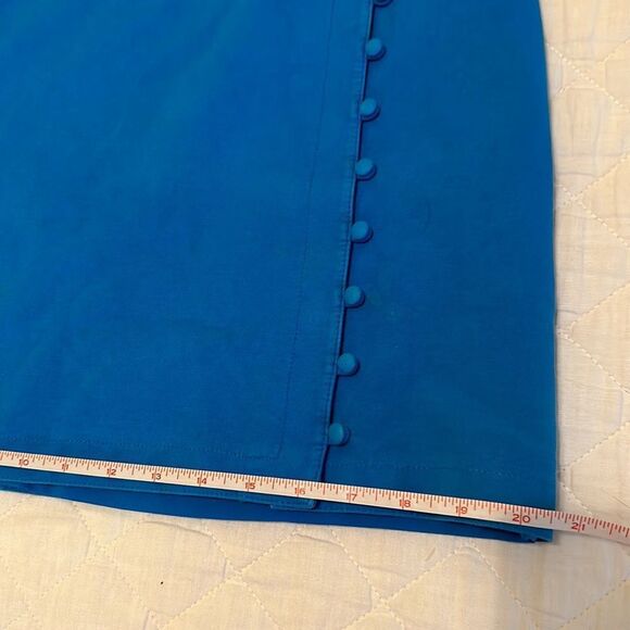 NWOT Loft Bright Blue Size Button Down Skirt Size 6 - Picture 8 of 13